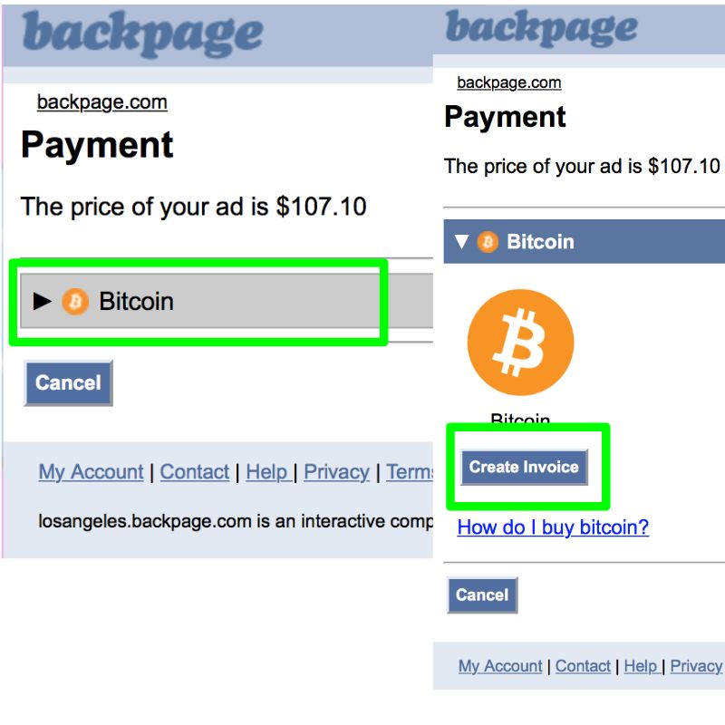 buy backpage credits with bitcoin
