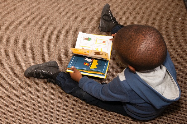 African child studying