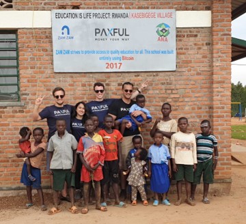 Paxful team and the kids in Africa