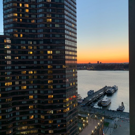 View of skyscrapers and sunset