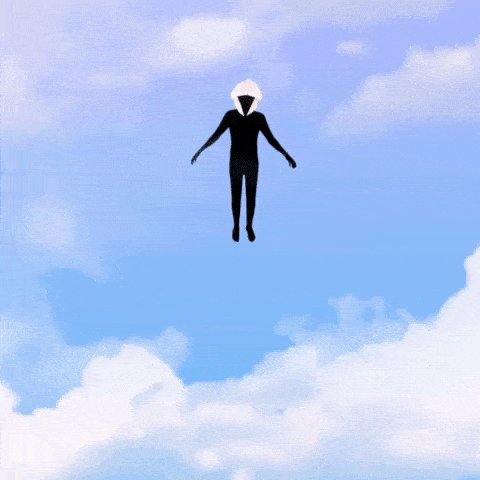 صورة متحركة لرجل عائم في الهواء