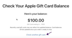 Verificar o saldo do gift card Apple