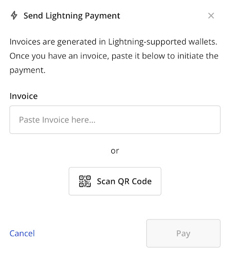 send bitcoin payment via lightning network